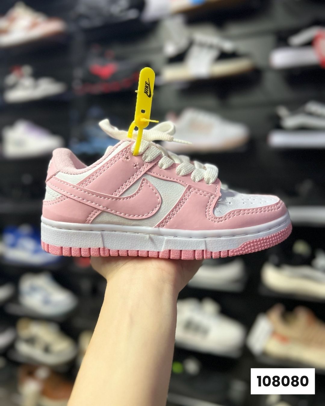 Nike Dunk Branco Rosa Infantil