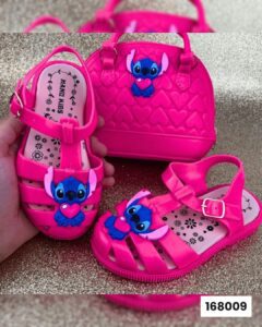 Kit Bolsa e Sandalia Stitch Rosa Baby